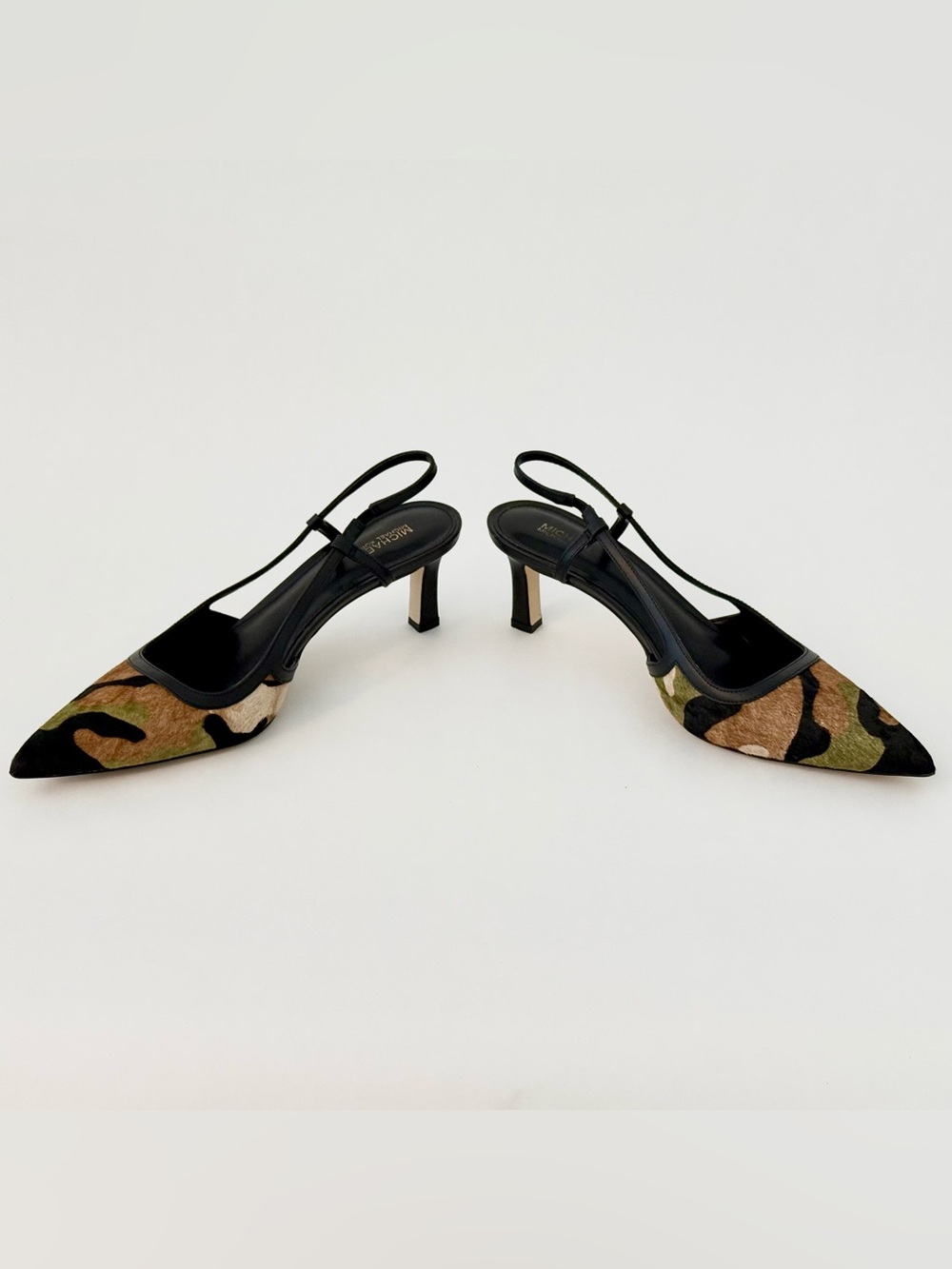 Michael Kors Alora Slingback Heels  Smokey Olive (camouflage), size 9.5